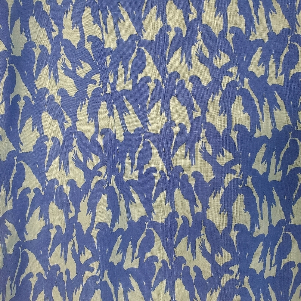 Vineyard Vines Sz S linen/viscose embroidered neck "PARROT"🦜 print c-up blouse - Picture 10 of 10